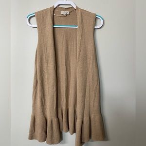 Tan sleeveless cardigan